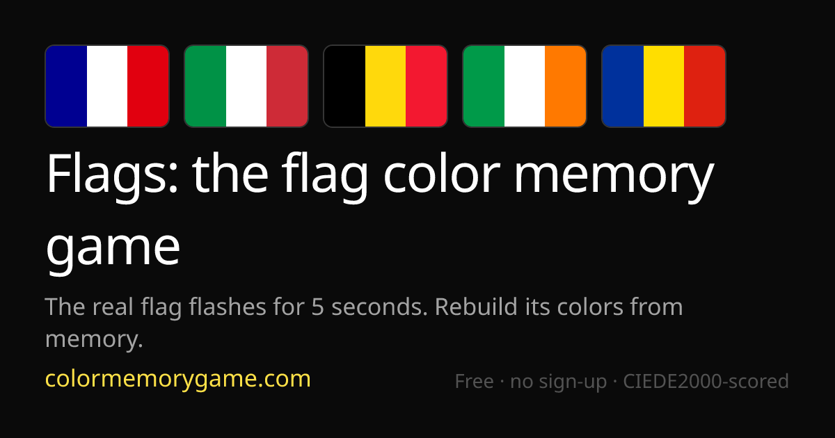 Flags — the flag color memory game (guess the flag by its colors ...